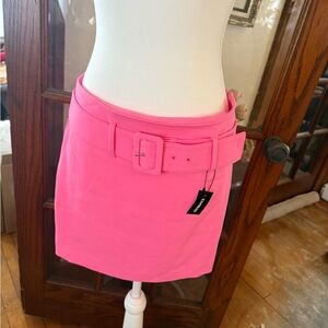 Express Vibrant Pink Mini Skirt with Belt